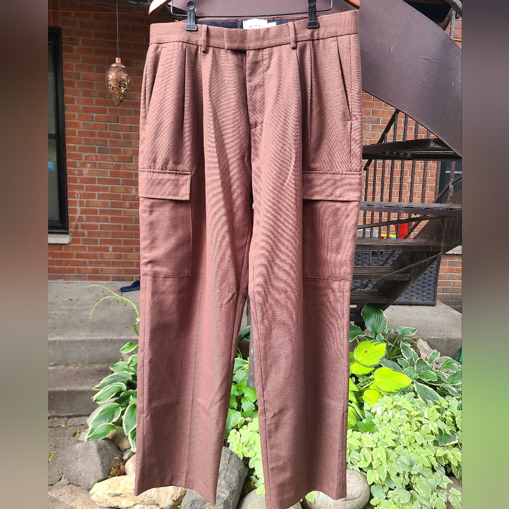Topman brown cargo pants 34x32